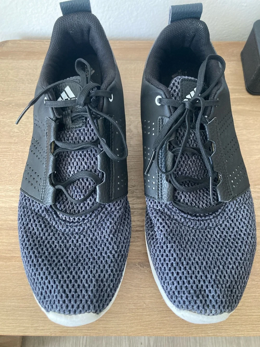 adidas Men’s Black and Gray Breathable Mesh Athletic Sneakers